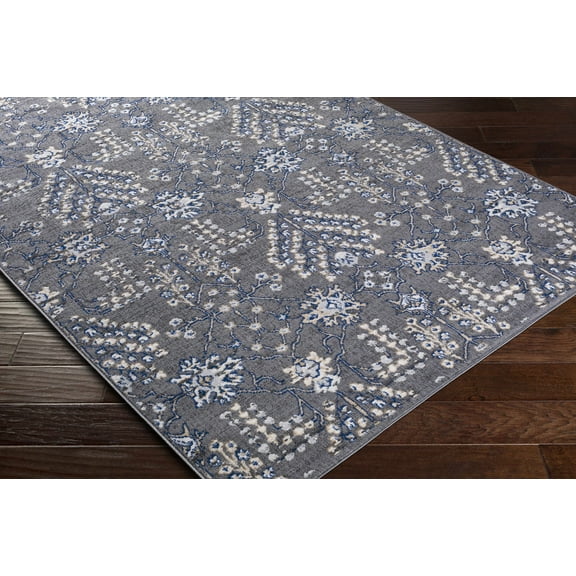BoutiqueRugs Sapinero Farmhouse Area Rug - Navy, Gray, Light Gray - 5'3" x 7'