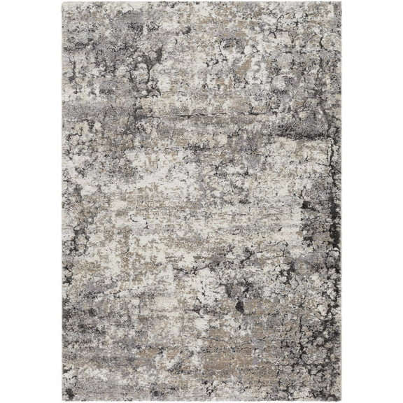 BoutiqueRugs Satsop Contemporary Area Rug - Tan, Ivory, Charcoal - 4'3" x 5'7"