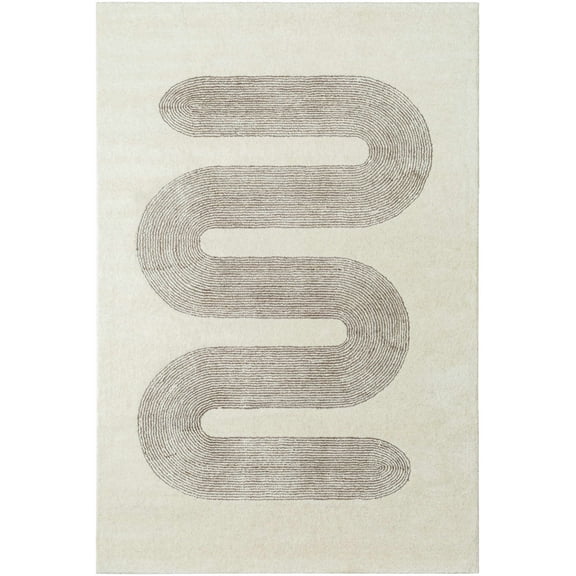 BoutiqueRugs Saura Contemporary Area Rug - Ivory, Taupe - 2' x 3'