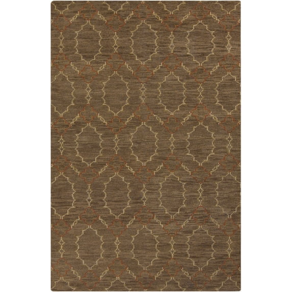 BoutiqueRugs Schneider Geometric Area Rug - Dark Red, Beige, Burgundy - 5'6" x 8'6"