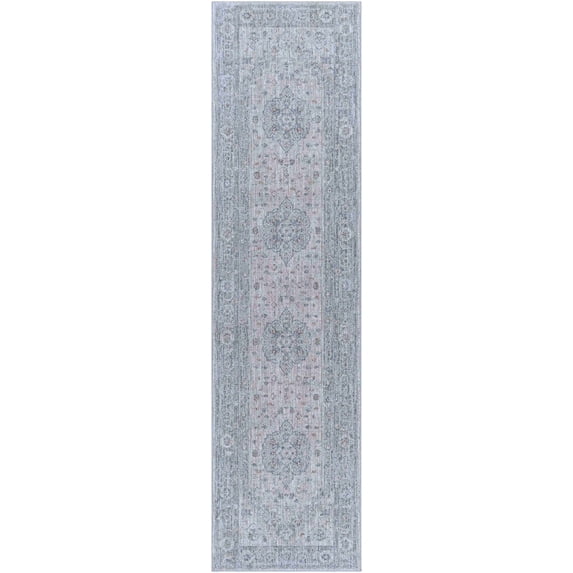BoutiqueRugs Semaphore Traditional Runner Rug - Light Gray, Gray, Medium Gray - 2'7" x 7'3" Runner