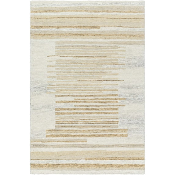 BoutiqueRugs Seung Contemporary Area Rug - Pearl, Warm Gray - 5' x 7'6"