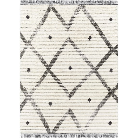 BoutiqueRugs Shae Bohemian, Transitional Area Rug - Black, Cream - 7'10" x 10'