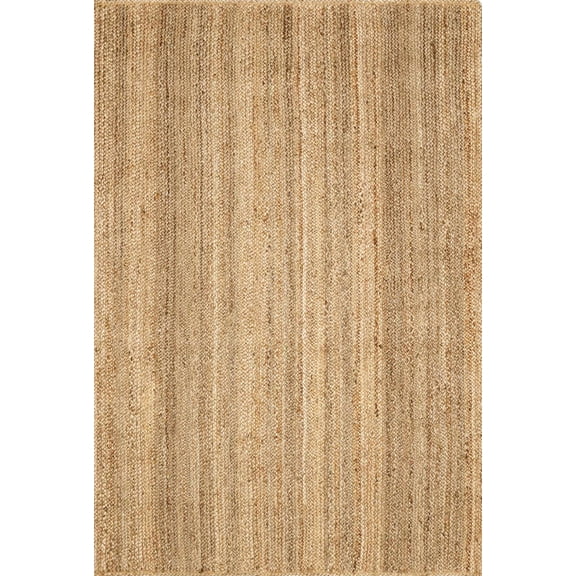 BoutiqueRugs Shippagan Bohemian Natural Fabric Jute Area Rug - Farmhouse Hand Woven Solid Color Carpet for Living Room, Bedroom - Tan, Brown, Dark Beige - 10' x 14'