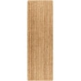 thumbnail image 1 of Boutique Rugs Shippagan Bohemian Natural Fabric Jute Runner Rug - Farmhouse Hand Woven Solid Color Carpet for Hallway, Bedroom - Tan, Brown, Dark Beige - 2'6" x 8' (2x8), 1 of 14