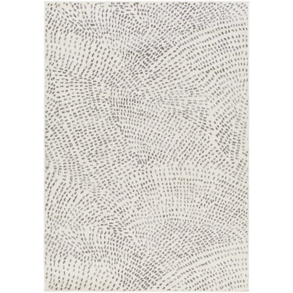 BoutiqueRugs Sina Contemporary Area Rug - Medium Gray, Light Gray, Off White - 5' x 7'