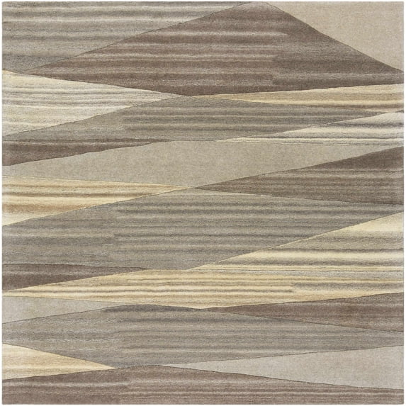 BoutiqueRugs Skamokawa Contemporary Area Rug - Charcoal, Taupe, Tan - 4' Square