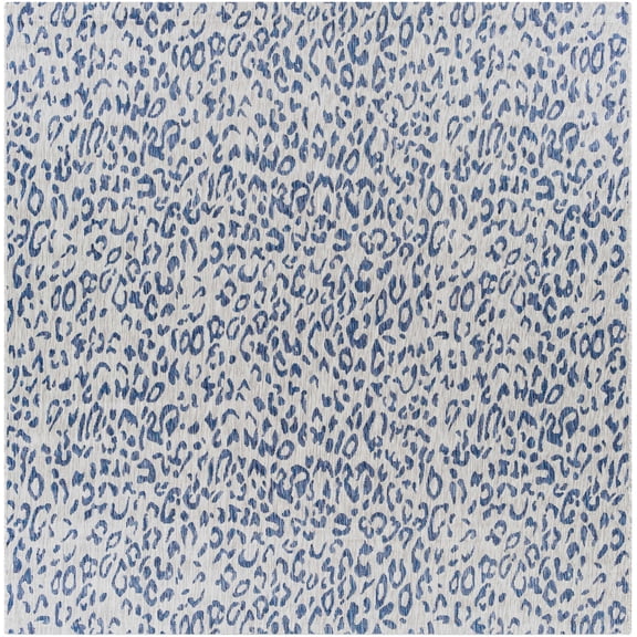 BoutiqueRugs Skipsea Contemporary Area Rug - Outdoor Safe - Navy, Pale Blue, Light Gray - 7'10" Square