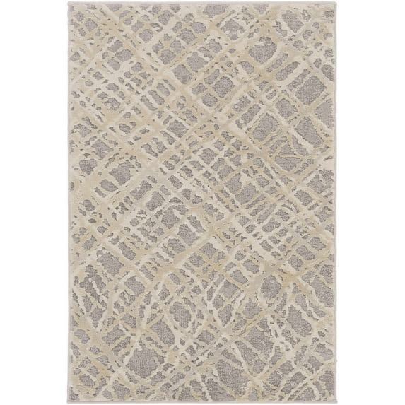 BoutiqueRugs Smock Contemporary Area Rug - Medium Gray, Tan, Charcoal - 7'10" x 10'2"