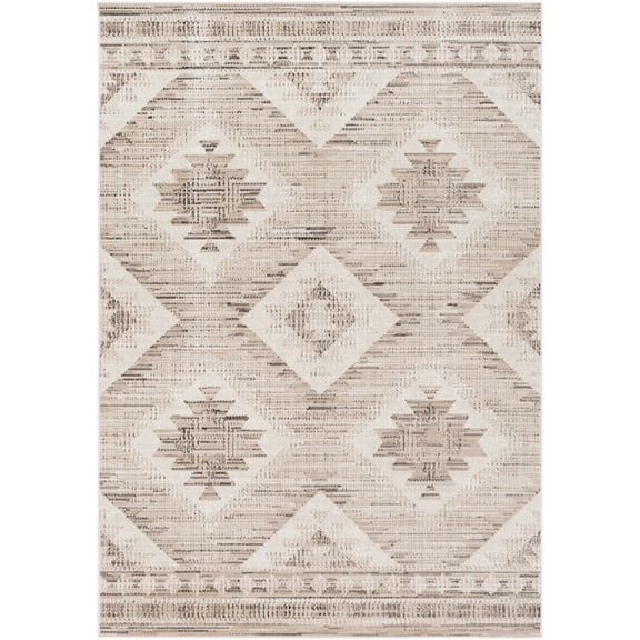 BoutiqueRugs Smoketown Traditional Area Rug - Tan, Black, White - 2' x 2'11"