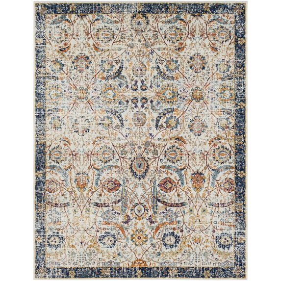 BoutiqueRugs Smyrna Traditional Area Rug - Burgundy, Burnt Orange, Peach - 6'7" x 9'