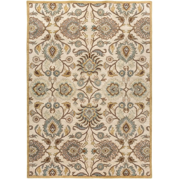 BoutiqueRugs Stoystown Traditional Area Rug - Dark Brown, Medium Brown, Lavender - 6' x 9'
