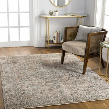 BoutiqueRugs Suay Traditional Area Rug - Dustypink, MediumBrown, Cream - 18" x 18" Sample