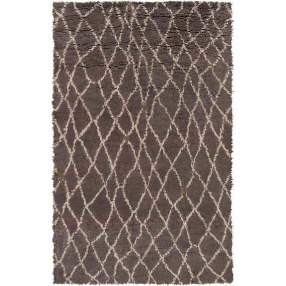 BoutiqueRugs Summerfield Shags Area Rug - Light Gray, Plum - 2' x 3'