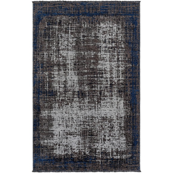 BoutiqueRugs TRAI Contemporary Area Rug - Navy, Pale Blue, Charcoal - 7'7" x 10'