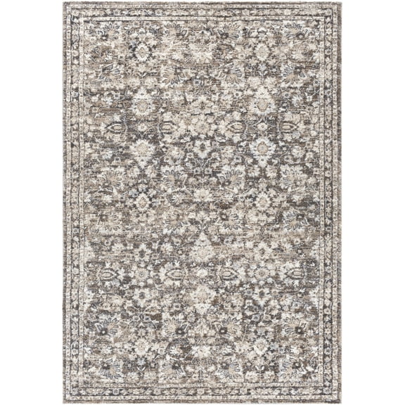 BoutiqueRugs Talihina Traditional High Pile Area Rug - Dark Red, Charcoal, Light Gray - 2' x 2'11"