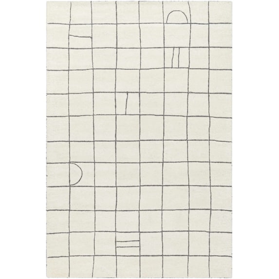 BoutiqueRugs Tanya Contemporary Area Rug - Ivory, Charcoal - 8' x 10'
