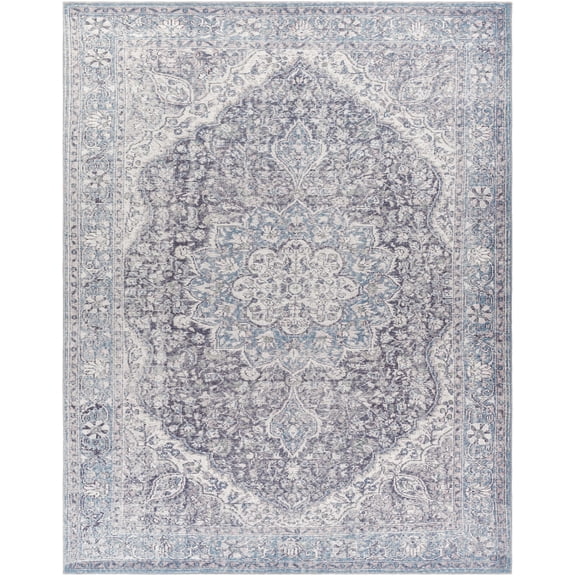BoutiqueRugs Tavas Cotton Blend Boho Oriental Medallion Area Rug -Traditional Floral Carpet for Living Room, Dining Room - Machine Washable - Blue, Cream, Green - 7'10" x 10'2" (8x10)