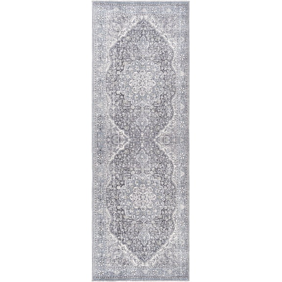 BoutiqueRugs Tavas Cotton Blend Boho Oriental Medallion Runner Rug -Traditional Floral Carpet for Hallway, Kitchen - Machine Washable - Blue, Cream, Green - 2'7" x 7'3" (2x8)