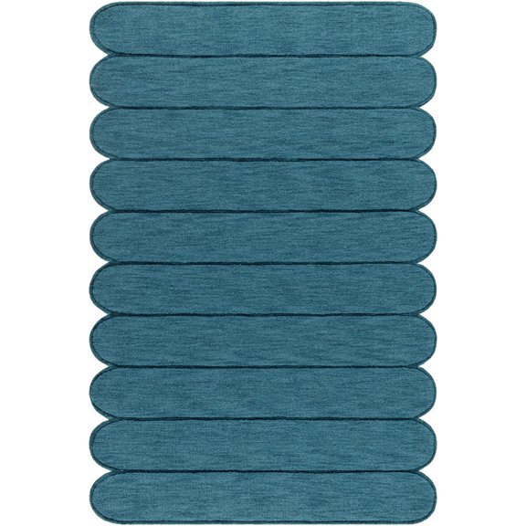 BoutiqueRugs Tayte Contemporary Area Rug - Beetle Blue, Marine Blue, Light Silver - 2' x 3'