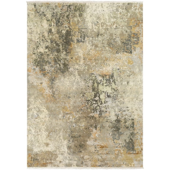 BoutiqueRugs Telogia Contemporary Area Rug - Cream, Medium Gray, Olive - 2' x 3'