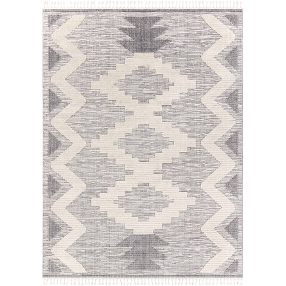BoutiqueRugs Thornburg Bohemian, Transitional Area Rug - Gray, Ivory - 5'3" x 7'3"