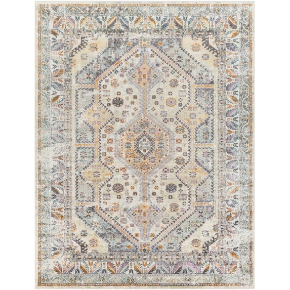 BoutiqueRugs Thornley Southwestern Area Rug - Lavender, Burnt Orange, Light Blue - 7'10" x 10'2"