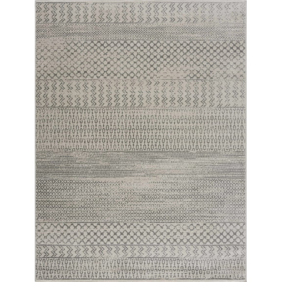 BoutiqueRugs Tigris Contemporary, Farmhouse Area Rug - Gray, Ivory - 2' x 3'