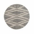 thumbnail image 1 of BoutiqueRugs Tigris Farmhouse Moroccan Geometric Area Rug - Boho Aztec Tribal Carpet for Living Room - Gray, Ivory - 5'3" Round, 1 of 10