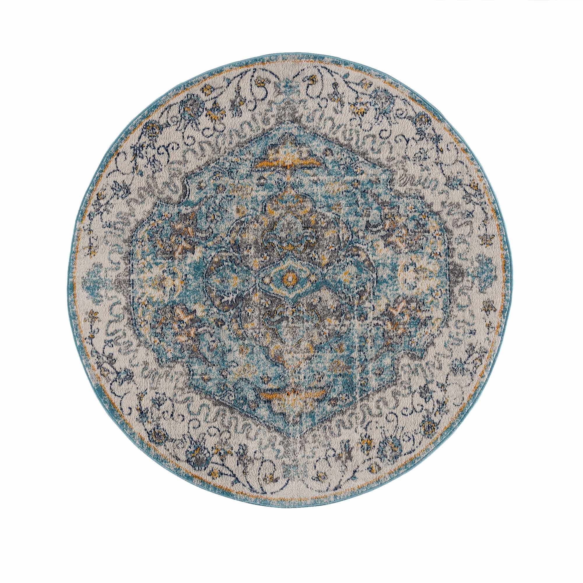 Boutique Rugs Tigris Traditional Area Rug - Blue, Ivory, Aqua - 7'10 ...