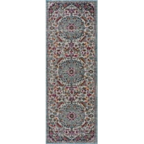 BoutiqueRugs Tigris Traditional Runner Rug - Beige, Ivory, Aqua - 2'7" x 10' Runner