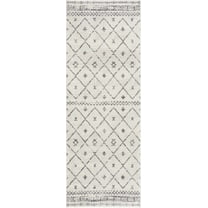 BoutiqueRugs Tigris Traditional Runner Rug - White, Charcoal, Gray - 2'7" x 7'3" Runner