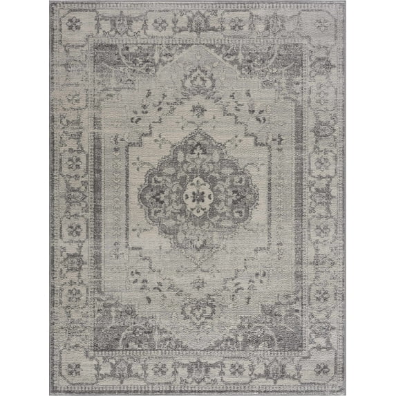 BoutiqueRugs Tigris Traditional, Vintage Area Rug - Gray, Ivory - 9' x 12'