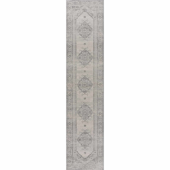BoutiqueRugs Tigris Traditional, Vintage Runner Rug - Gray, Ivory - 2'7" x 10' Runner