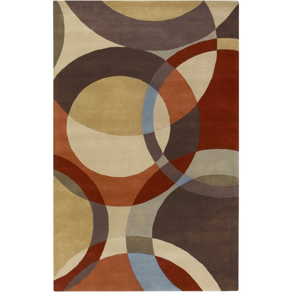 BoutiqueRugs Tilbury Contemporary Area Rug - Dark Brown, Burnt Orange, Medium Gray - 6' x 9'