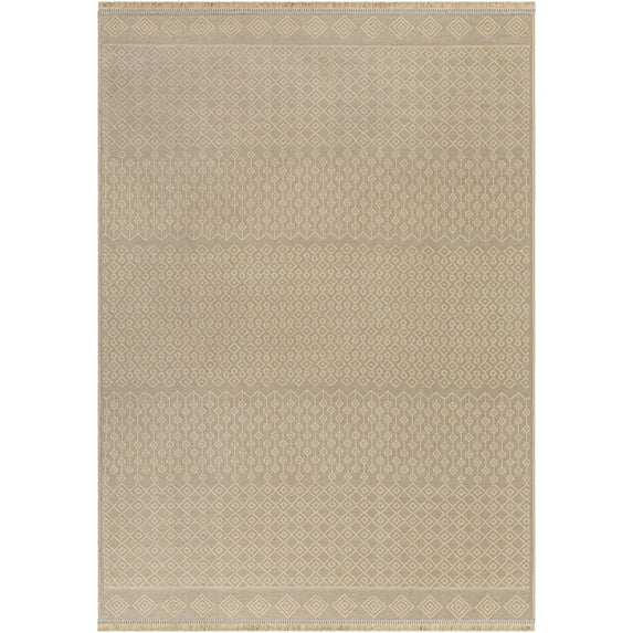 BoutiqueRugs Tolla Bohemian Jute and Cotton Natural Fiber Area Rug - Boho High Low Textured Geometric Carpet for Living Room, Bedroom - Machine Washable - Beige, Cream - 5'2" x 7' (5x7 Area Rug)