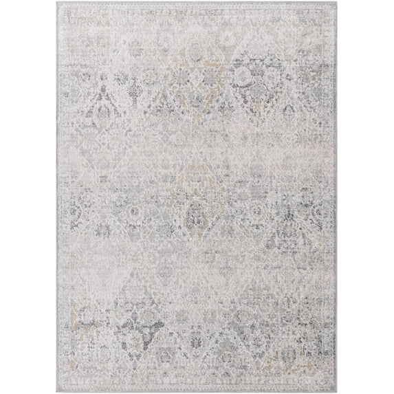 Boutique Rugs Totsi Boho Traditional Floral Area Rug - Colorful Oriental Patterned Carpet for Living Room, Bedroom, Dining Room - Peach, Cream, Medium Gray - 2' x 2'11"