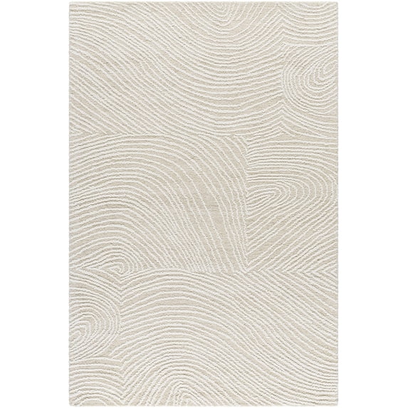 BoutiqueRugs Trang Traditional, Transitional Area Rug - Light Silver, Silver Gray, White - 5' x 7'6"