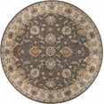 thumbnail image 1 of BoutiqueRugs Tranquillity Boho Hand Tufted Wool Natural Fiber Soft Area Rug - Traditional Floral Damask Carpet for Living Room, Bedroom - Beige, Taupe, Sage - 9'9" Round, 1 of 19