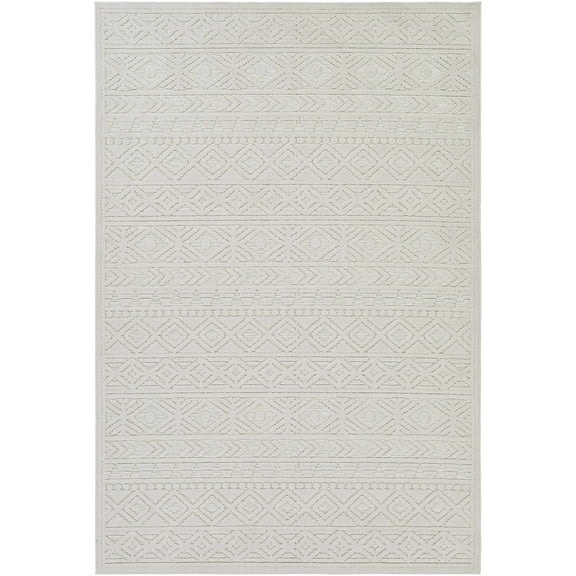 BoutiqueRugs Treuddyn Bohemian, Transitional Area Rug - Outdoor Safe - Peach - 6'7" x 9'