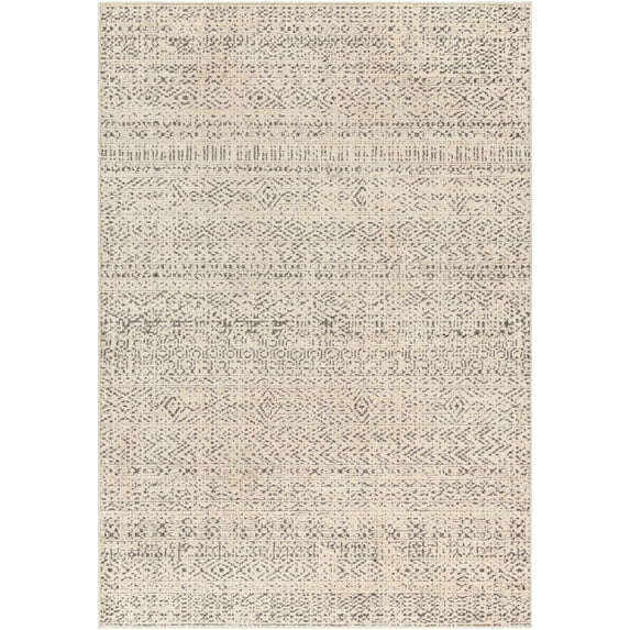 BoutiqueRugs Truc Bohemian, Transitional Area Rug - Ivory, Black - 6'7" x 9'
