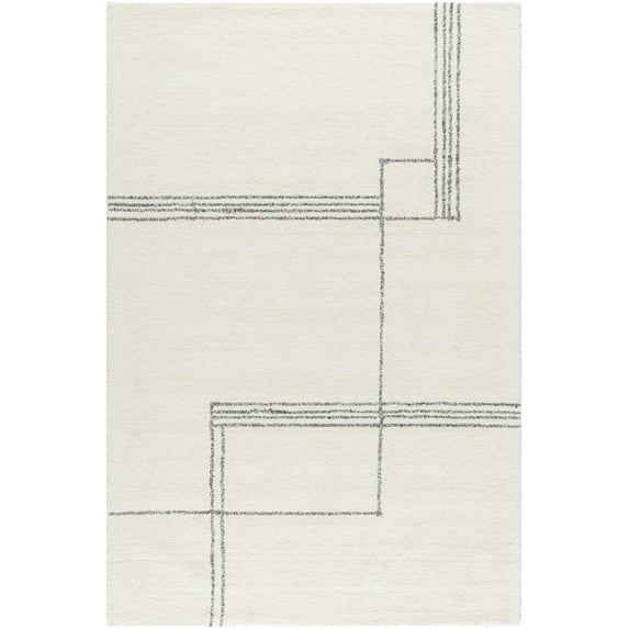 BoutiqueRugs Trumma Traditional, Transitional Area Rug - Off White, Light Silver - 5' x 7'6"