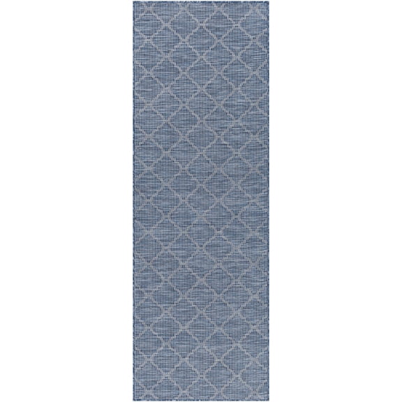 BoutiqueRugs Tucumcari Traditional Runner Rug - Outdoor Safe - Blue - 2'6" x 7'3" Runner
