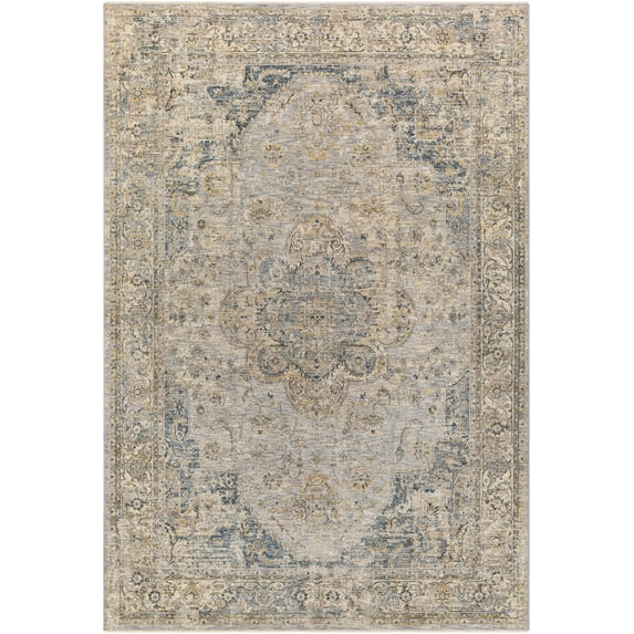 BoutiqueRugs Tuganay Traditional Area Rug - Mustard, Teal, Blue - 2'7" x 3'11"