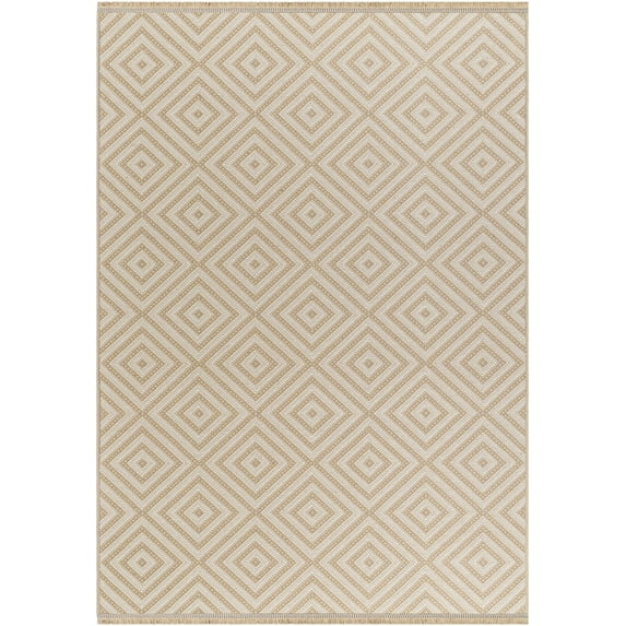 BoutiqueRugs Uaine Bohemian Jute and Cotton Natural Fiber Area Rug - Boho High Low Textured Geometric Area Rug for Living Room - Machine Washable - Tan, Beige, Cream - 7'9" x 10' (8x10 Area Rug)