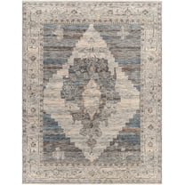 Boutique Rugs Unna Traditional Area Rug - Slate Blue, Charcoal, LightBeige - 18" x 18" Sample