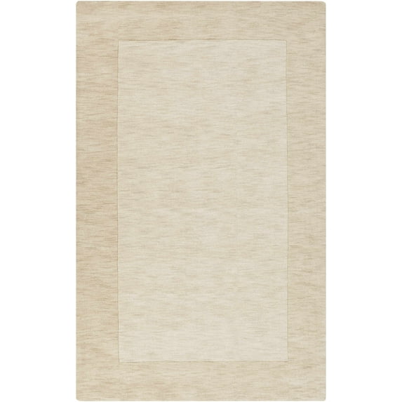 BoutiqueRugs Upperstrasburg Boho Hand Tufted Wool Natural Fiber Soft Extra Large Area Rug - Farmhouse Minimalist Geometric Bordered Solid Color Carpet -Cream, Beige, Ivory - 9' x 13'