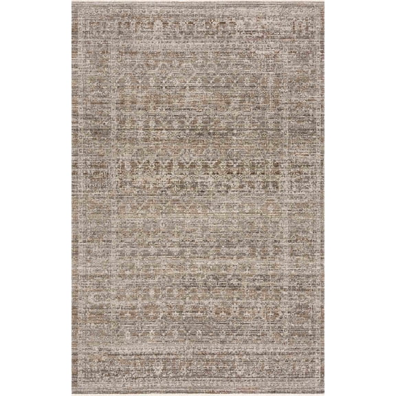 BoutiqueRugs Uzuri Farmhouse Area Rug - Machine Washable - Outdoor Safe - Beige, Sage Green - 5'3" x 7'10"