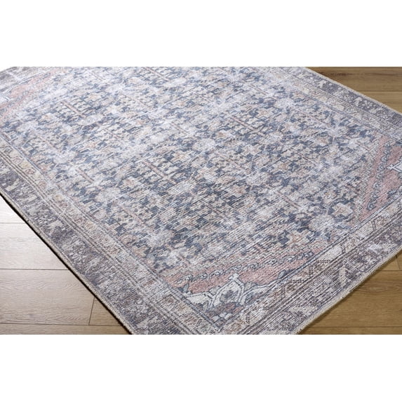 BoutiqueRugs Valar Traditional Runner Rug - Machine Washable - Black, Cream, Dark Red - 2'7" x 7'10" Runner