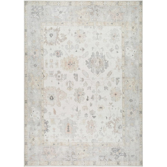 BoutiqueRugs Valko Traditional Area Rug - Taupe, Light Gray, Gray - 5'2" x 7'